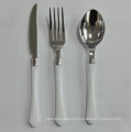 Plastic Silver Coating Cutlery com alça de plástico